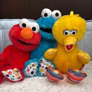 Sesame Street x Isaac Mizrahi Plush Toy Set - Elmo, Cookie, Big Bird